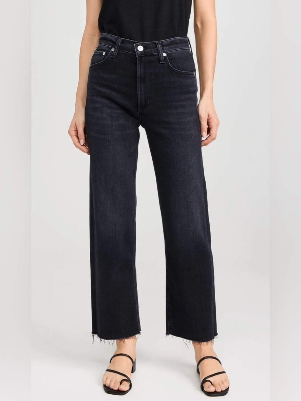 Citizens of Humanity Palma Straight Raw Hem Medallion High Rise Jeans Size 29